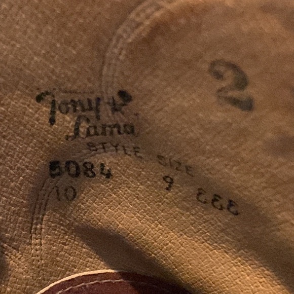 Vintage Tony Lama 5084 Cowboy Western Boots Brown Leather Sz 9 EEE - Picture 8 of 8
